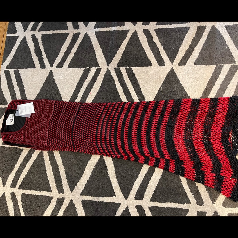 Zara bohemian black and red dress NWT